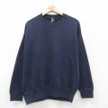 L★古着 長袖 スウェット メンズ 00年代 00s オリンピック クルーネック 濃紺 ネイビー 25sep25 中古 スエット トレーナー トップス