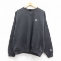 XL★古着 スターター STARTER 長袖 スウェット メンズ ワンポイントロゴ クルーネック 黒 ブラック 25sep25 中古 スエット トレーナー トップス