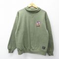 L★古着 ラッセル 長袖 スウェット メンズ 90年代 90s シカゴマラソン タートルネック ハイネック USA製 緑系 グリーン 【spe】 25sep26 中古 スエット トレーナー トップス