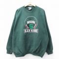 XL★古着 ヘインズ Hanes 長袖 スウェット メンズ 00年代 00s MSUBA 大きいサイズ 濃緑 グリーン 25sep26 中古 スエット トレーナー トップス