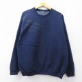 XL★古着 長袖 スウェット メンズ 90年代 90s QUID LUCKUM 大きいサイズ クルーネック 紺 ネイビー 25sep27 中古 スエット トレーナー トップス