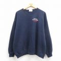 XL★古着 リー Lee 長袖 スウェット メンズ 90年代 90s ボディワークス 大きいサイズ クルーネック USA製 紺 ネイビー 25oct02 中古 スエット トレーナー トップス