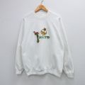L★古着 スクリーンスターズ 長袖 スウェット メンズ 90年代 90s アイルランド 刺繍 ラグラン クルーネック アイルランド製 白 26jan19