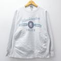 XL★古着 長袖 スウェット メンズ 90年代 90s ワシントン 大きいサイズ クルーネック USA製 薄グレー 霜降り 26jan27