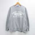 L★古着 トミーヒルフィガー 長袖 ブランド スウェット メンズ ビッグロゴ クルーネック グレー 霜降り 26mar14