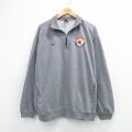 XL★古着 ナイキ NIKE 長袖 ハーフジップ スウェット メンズ 00年代 00s ワンポイントロゴ HARTFORD 大きいサイズ グレー 霜降り 26mar14