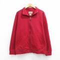XL★古着 エルエルビーン 長袖 フルジップ スウェット メンズ 00年代 00s 無地 赤 26mar14