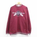 XL★古着 長袖 スウェット メンズ 90年代 90s UOP モックネック ハイネック エンジ系他 26mar14