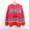 L★古着 長袖 スウェット メンズ 80年代 80s FLY SOUTHWEST アメフト クルーネック USA製 赤他 26mar14