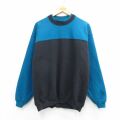 L★古着 ヘインズ 長袖 スウェット メンズ 00年代 00s 無地 ツートンカラー クルーネック 黒他 26mar16