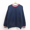 L★古着 長袖 スウェット メンズ 00年代 00s 無地 クルーネック 紺他【spe】 26mar16