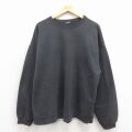 XL★古着 長袖 スウェット メンズ 00年代 00s 無地 大きいサイズ クルーネック 黒 26mar16