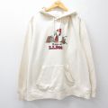 XL★古着 エルエルビーン 長袖 スウェット パーカー メンズ スヌーピー 大きいサイズ 薄ベージュ 26mar19