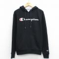 L★古着 チャンピオン champion 長袖 スウェット パーカー メンズ ビッグロゴ 黒 26mar19