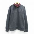 XL★古着 オービス 長袖 ハーフジップ スウェット メンズ 無地 濃グレー 霜降り 26mar21