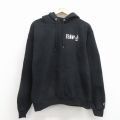 L★古着 チャンピオン champion 長袖 スウェット パーカー メンズ TEAM 黒 26mar21