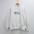 L★古着 長袖 スウェット メンズ 90年代 90s ケープコッド 灯台 刺繍 モックネック ハイネック USA製 白 26mar23