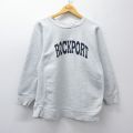 M★古着 ヘインズ 長袖 スウェット メンズ 90年代 90s ROCKPORT リバースタイプ クルーネック USA製 薄グレー 霜降り【spe】 26mar23