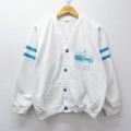 L★古着 長袖 スウェット カーディガン メンズ 90年代 90s サンフランシスコ ラグラン USA製 白他 26mar23