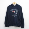 XL★古着 長袖 スウェット パーカー メンズ 00年代 00s ニューイングランドペイトリオッツ 大きいサイズ 紺 アメフト スーパーボウル 26mar23