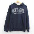 L★古着 長袖 スウェット パーカー メンズ PENTAGON 紺 26mar23
