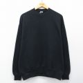 L★古着 ジャージーズ 長袖 スウェット メンズ 90年代 90s 無地 クルーネック USA製 黒【spe】 26mar24