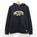 M★古着 ラッセル 長袖 スウェット パーカー メンズ 00年代 00s PATRIOTS 黒 26mar24