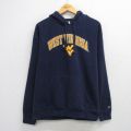 L★古着 ラッセル 長袖 スウェット パーカー メンズ WEST VIRGINIA 紺 26mar24