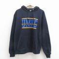 L★古着 チャンピオン champion 長袖 スウェット パーカー メンズ UMKC 濃紺 26mar24