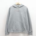 XL★古着 ナイキ NIKE 長袖 スウェット パーカー メンズ ワンポイントロゴ グレー 霜降り 26mar24