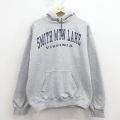 L★古着 長袖 スウェット パーカー メンズ バージニア グレー 霜降り 26mar24