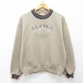 L★古着 ジャージーズ 長袖 スウェット メンズ 90年代 90s アラスカ クルーネック USA製 ベージュ他 26mar25