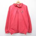 XL★古着 長袖 トップス メンズ 90年代 90s 魚 大きいサイズ コットン USA製 赤 26mar25