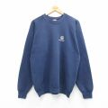 L★古着 フルーツオブザルーム 長袖 スウェット メンズ 80年代 80s HYDRA ラグラン クルーネック USA製 紺 26mar25