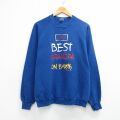 M★古着 ジャージーズ 長袖 スウェット メンズ 80年代 80s BEST ラグラン クルーネック USA製 青 26mar25
