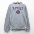 L★古着 ラッセル 長袖 スウェット パーカー メンズ 00年代 00s XAVIER バスケットボール グレー 霜降り 26mar26