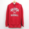 L★古着 長袖 スウェット パーカー メンズ RAIDER ツートンカラー 赤他 26mar26