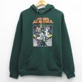 L★古着 長袖 スウェット パーカー メンズ アニメ 僕のヒーローアカデミア 緑 26mar26