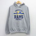 L★古着 長袖 スウェット パーカー メンズ RAMS グレー 霜降り 26mar26