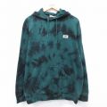 XL★古着 バンズ VANS 長袖 スウェット パーカー メンズ ワンポイントロゴ 緑他 タイダイ 26mar27