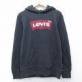 XL★古着 リーバイス Levis 長袖 スウェット パーカー メンズ ビッグロゴ 黒 26mar27