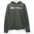 XL★古着 チャンピオン Champion 長袖 スウェット パーカー メンズ ビッグロゴ 濃緑 26mar27