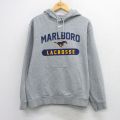 XL★古着 ナイキ NIKE 長袖 スウェット パーカー メンズ MARLBORO ラクロス グレー 霜降り 26mar27