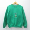 M★古着 スクリーンスターズ 長袖 スウェット メンズ 80年代 80s KILLARNEY 刺繍 ラグラン クルーネック USA製 緑 26mar27