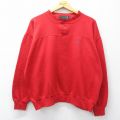XL★古着 長袖 スウェット メンズ 90年代 90s ヘンリーネック 赤 26mar27