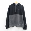 L★古着 チャンピオン champion 長袖 スウェット パーカー メンズ ワンポイントロゴ ツートンカラー 黒他 26mar28