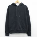 L★古着 チャンピオン Champion 長袖 スウェット パーカー メンズ ワンポイントロゴ 黒 26mar30