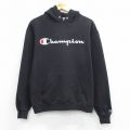 M★古着 チャンピオン Champion 長袖 スウェット パーカー メンズ ビッグロゴ 黒 26mar30