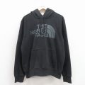 L★古着 ノースフェイス 長袖 スウェット パーカー メンズ ビッグロゴ 黒【spe】 26mar30