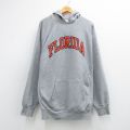 XL★古着 STEVE&BARRYS 長袖 スウェット パーカー メンズ フロリダ 刺繍 グレー 26mar31